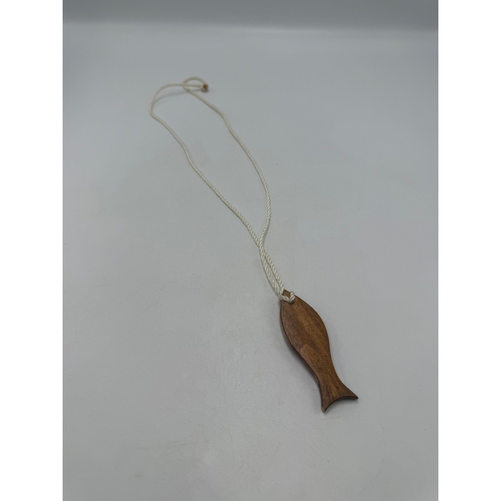 Handcrafted Wooden Fish Pendant Necklace Minimalist Nautical Beach Jewelry